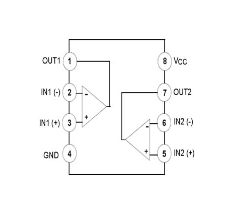 LM358P Pinout Diagram